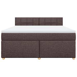 Box spring postel s matrací tmavě hnědá 180x200 cm textil - obrázek 4