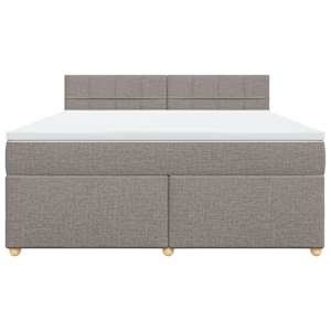 Box spring postel s matrací taupe 180x200 cm textil - obrázek 4