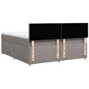 Box spring postel s matrací taupe 180x200 cm textil - obrázek 6