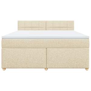 Box spring postel s matrací krémová 180x200 cm textil - obrázek 4