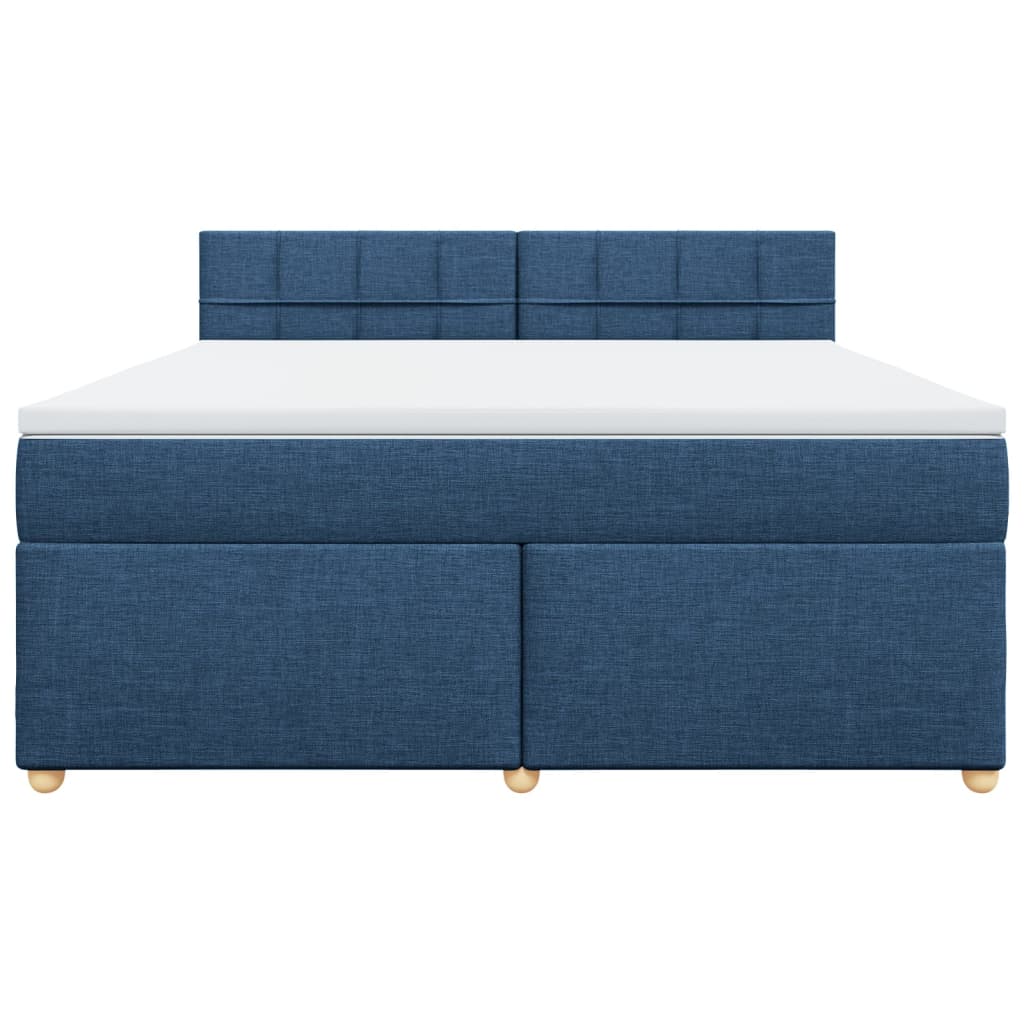 vidaXL Boxspring met matras stof blauw 180x200 cm, foto 4