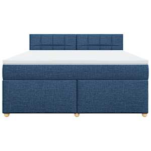 Box spring postel s matrací modrá 180x200 cm textil - obrázek 4