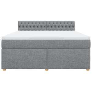 Box spring postel s matrací světle šedá 180 x 200 cm textil - obrázek 4