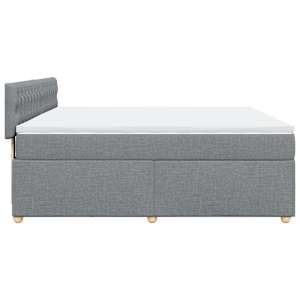 Box spring postel s matrací světle šedá 180 x 200 cm textil - obrázek 5