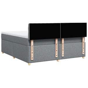 Box spring postel s matrací světle šedá 180 x 200 cm textil - obrázek 6