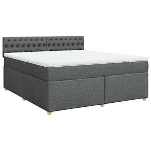 Box spring postel s matrací tmavě šedá 180x200 cm textil - obrázek 2