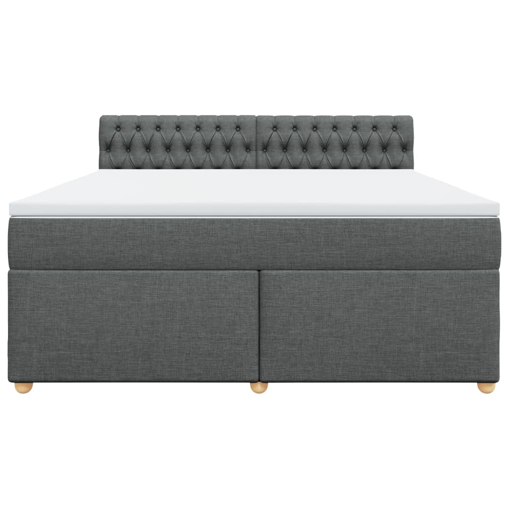 vidaXL Boxspring met matras stof donkergrijs 180x200 cm grijs, foto 4