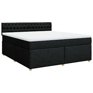 Box spring postel s matrací černá 180x200 cm textil - obrázek 2