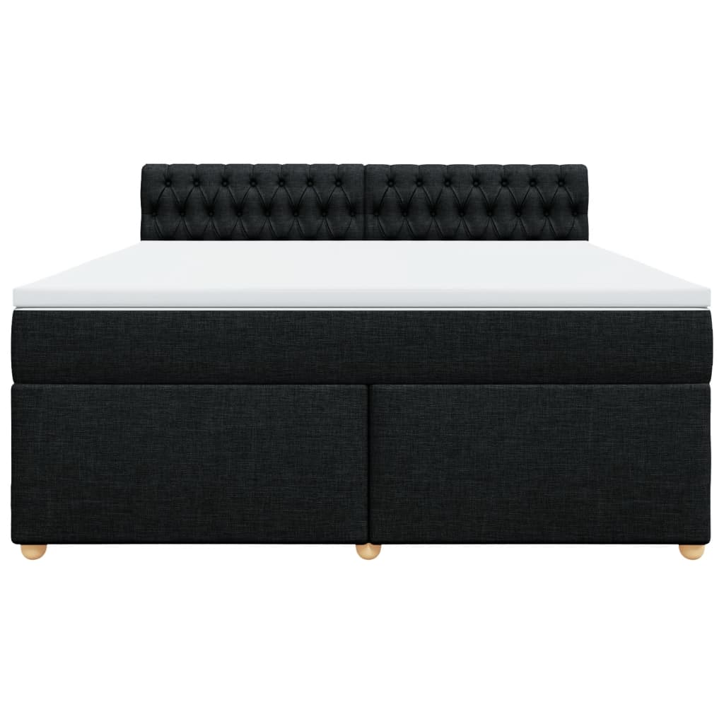 vidaXL Boxspring met matras stof zwart 180x200 cm, foto 4