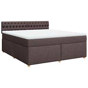 Box spring postel s matrací tmavě hnědá 180x200 cm textil - obrázek 2