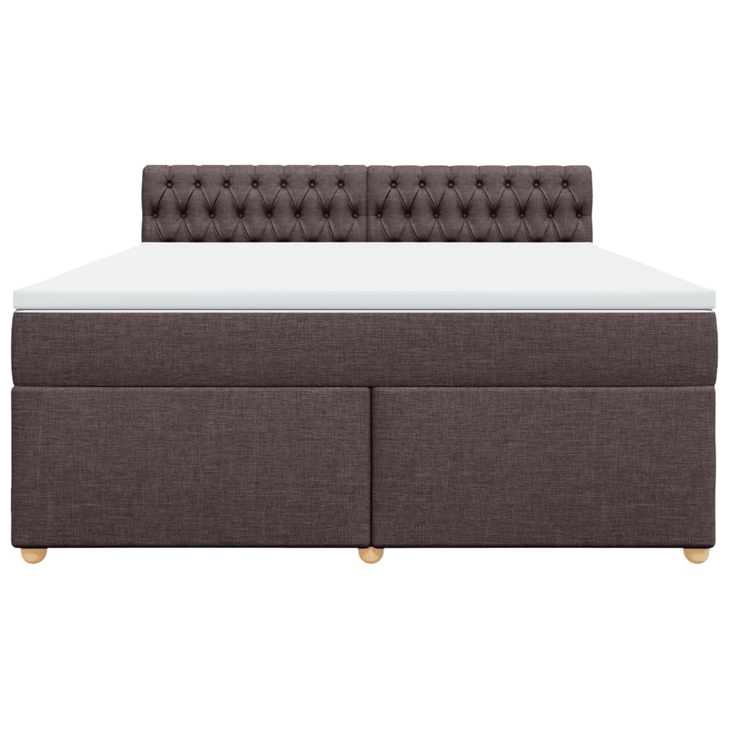 vidaXL Boxspring met matras stof donkerbruin 180x200 cm bruin, foto 4