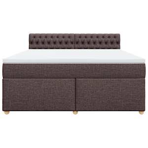 Box spring postel s matrací tmavě hnědá 180x200 cm textil - obrázek 4