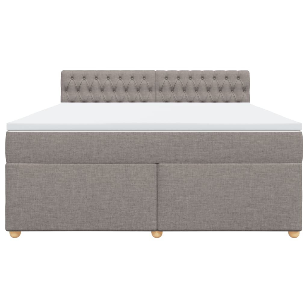 vidaXL Boxspring met matras stof taupe 180x200 cm, foto 4