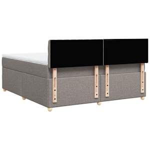 Box spring postel s matrací taupe 180x200 cm textil - obrázek 6