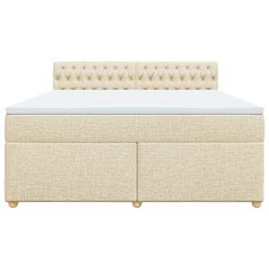 Box spring postel s matrací krémová 180x200 cm textil - obrázek 4