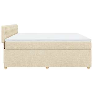 Box spring postel s matrací krémová 180x200 cm textil - obrázek 5