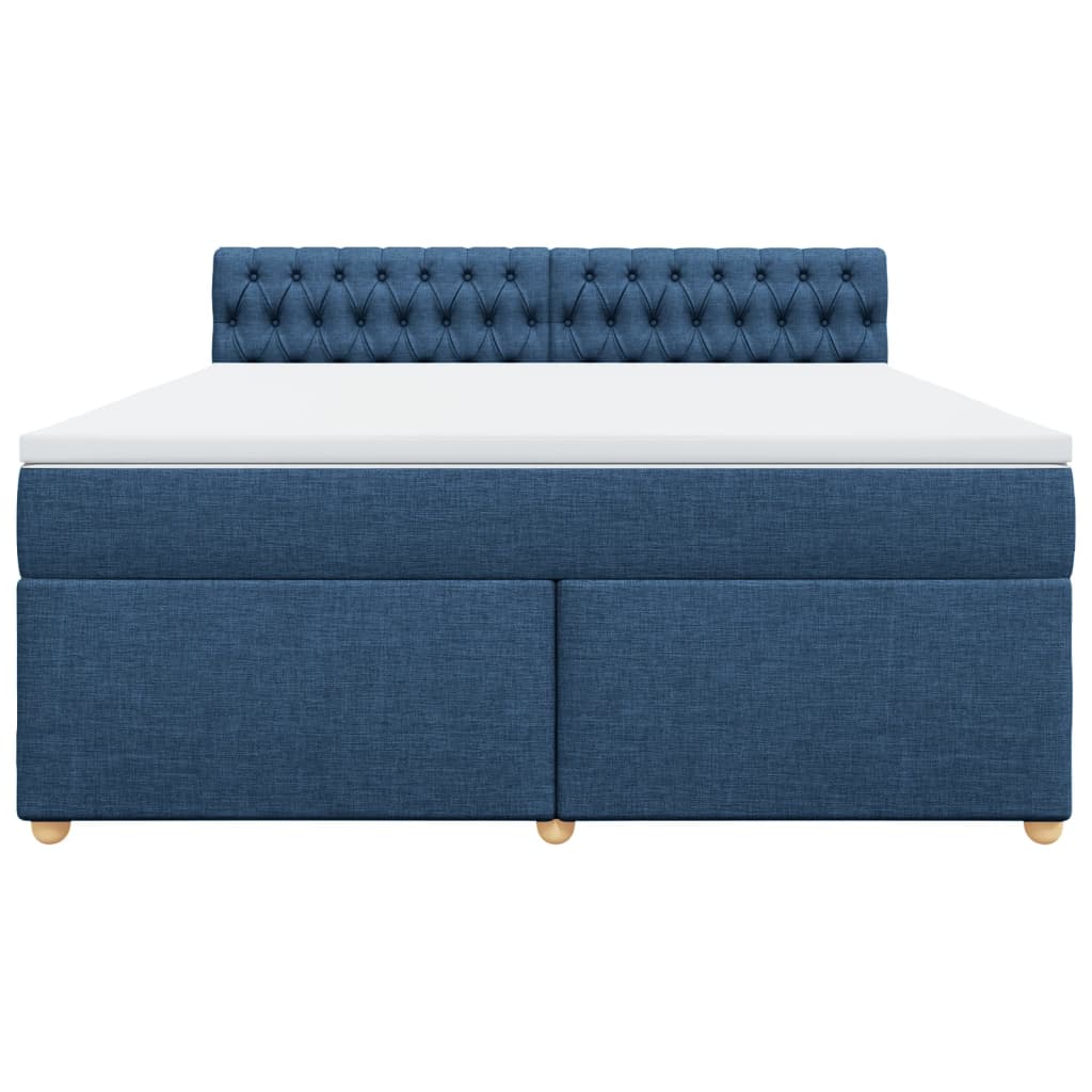 vidaXL Boxspring met matras stof blauw 180x200 cm, foto 4