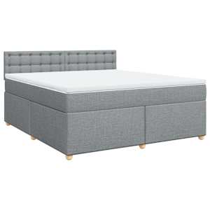 Box spring postel s matrací světle šedá 180 x 200 cm textil - obrázek 2