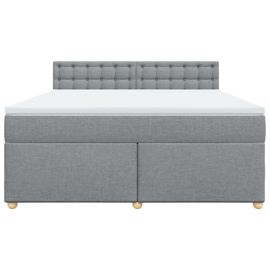 vidaXL Boxspring met matras stof lichtgrijs 180x200 cm grijs, foto 4