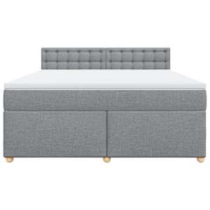 Box spring postel s matrací světle šedá 180 x 200 cm textil - obrázek 4