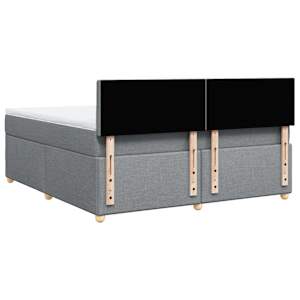 Box spring postel s matrací světle šedá 180 x 200 cm textil - obrázek 6