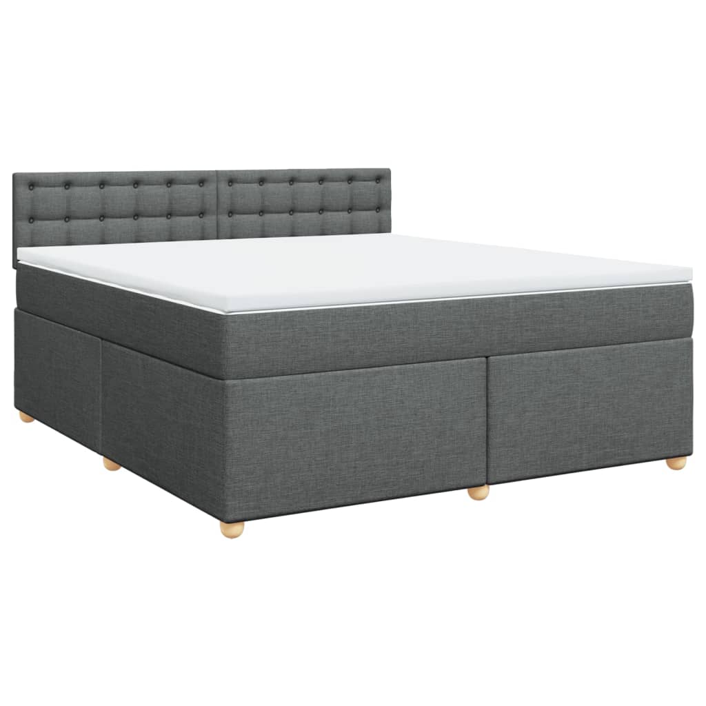 vidaXL Boxspring met matras stof donkergrijs 180x200 cm grijs, foto 3