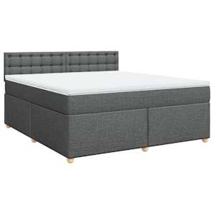 Box spring postel s matrací tmavě šedá 180x200 cm textil - obrázek 2