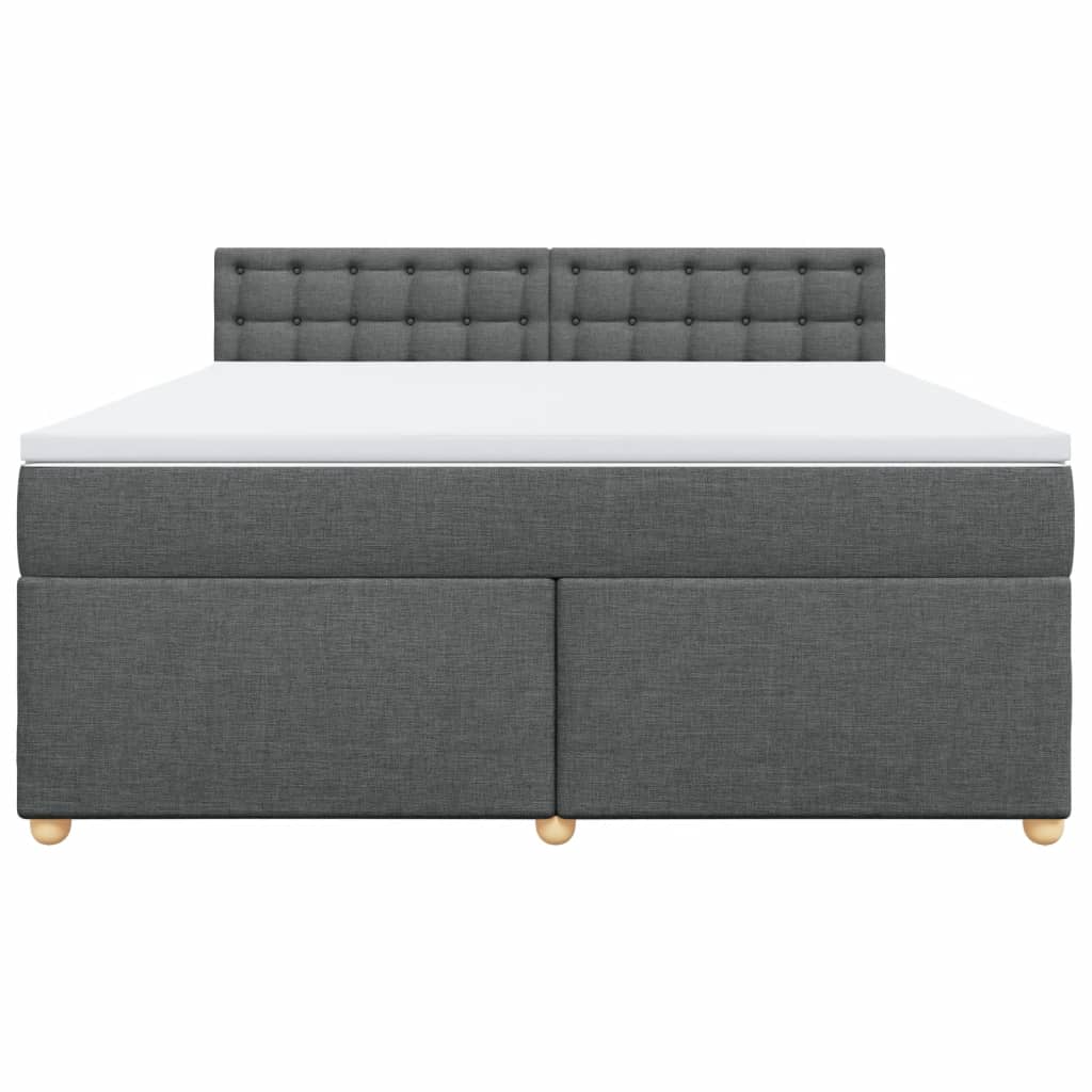vidaXL Boxspring met matras stof donkergrijs 180x200 cm grijs, foto 4
