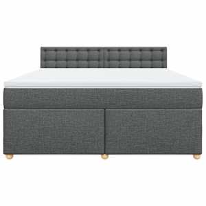 Box spring postel s matrací tmavě šedá 180x200 cm textil - obrázek 4