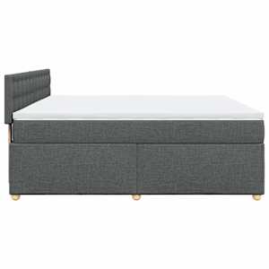 Box spring postel s matrací tmavě šedá 180x200 cm textil - obrázek 5