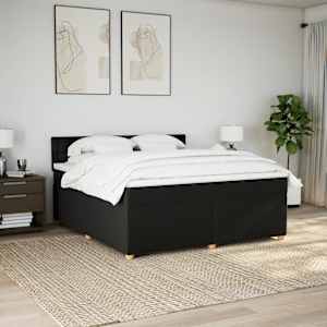 Box spring postel s matrací černá 180x200 cm textil - obrázek 3