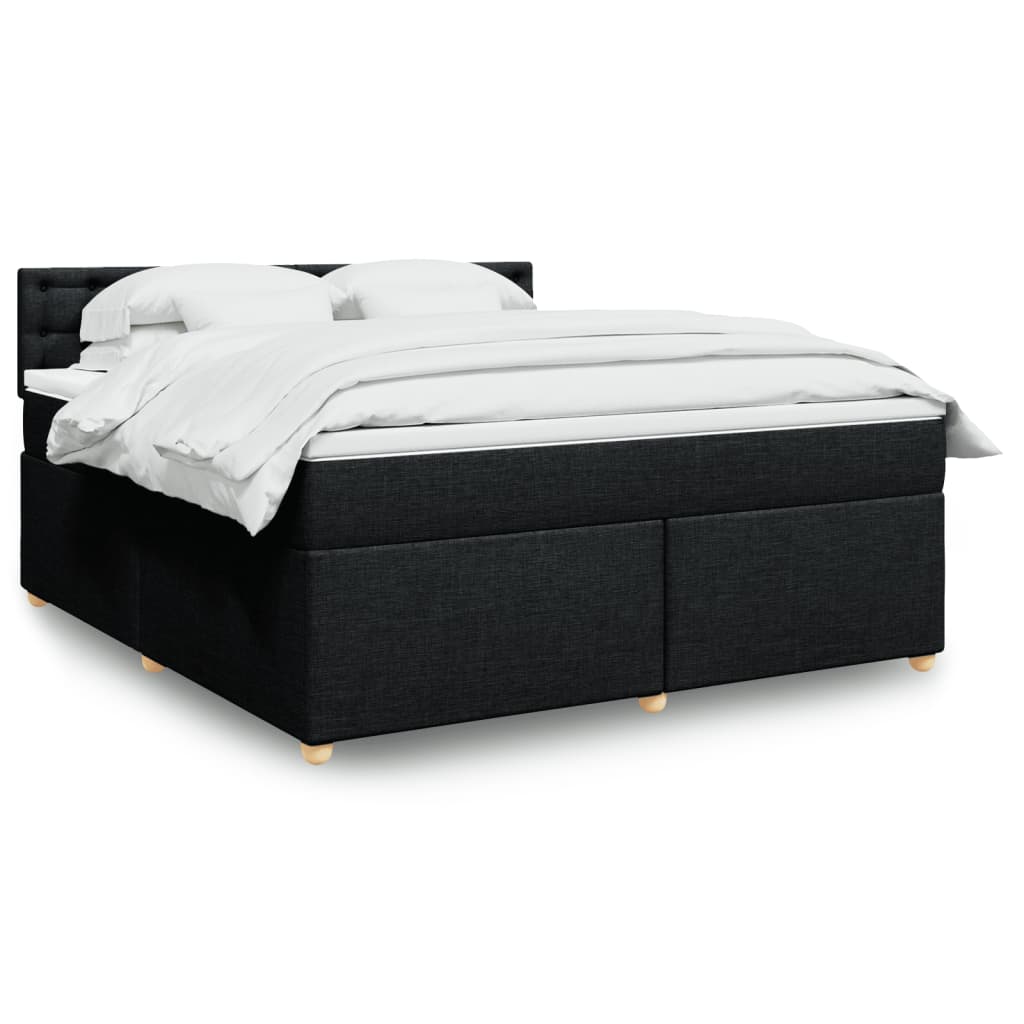 Boxspringbett mit Matratze Schwarz 180×200 cm Stoff