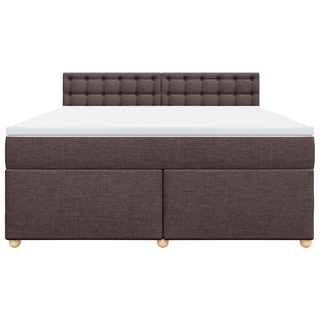vidaXL Boxspring met matras stof donkerbruin 180x200 cm bruin, foto 4