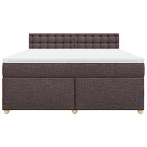 Box spring postel s matrací tmavě hnědá 180x200 cm textil - obrázek 4
