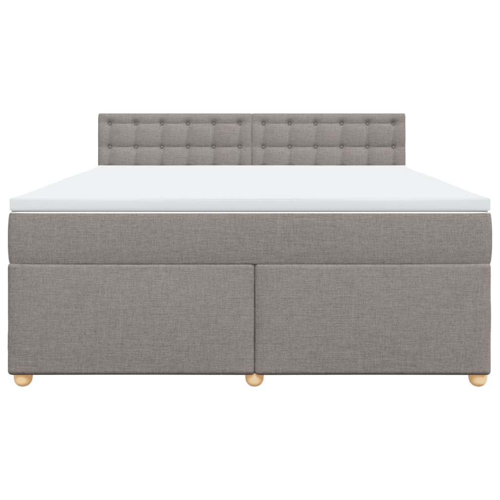 vidaXL Boxspring met matras stof taupe 180x200 cm, foto 4