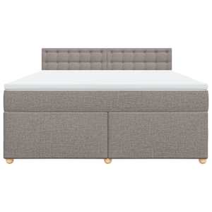 Box spring postel s matrací taupe 180x200 cm textil - obrázek 4