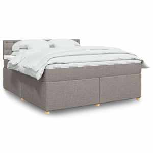 Box spring postel s matrací taupe 180x200 cm textil - obrázek 1