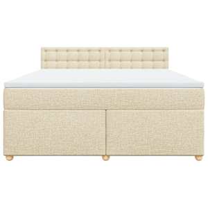 Box spring postel s matrací krémová 180x200 cm textil - obrázek 4