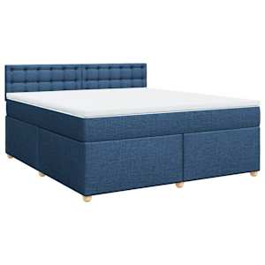 Box spring postel s matrací modrá 180x200 cm textil - obrázek 2