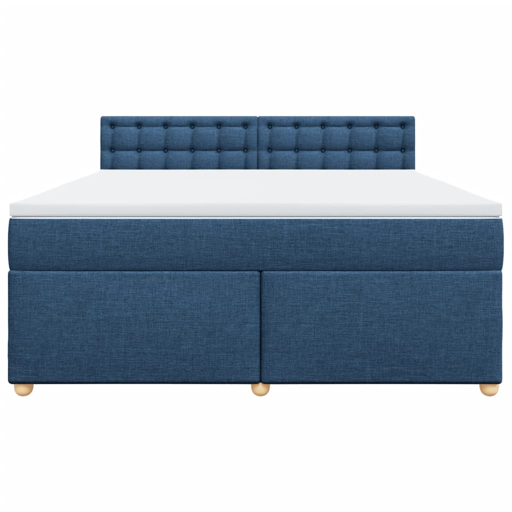 vidaXL Boxspring met matras stof blauw 180x200 cm, foto 4