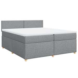 Box spring postel s matrací světle šedá 200 x 200 cm textil - obrázek 2