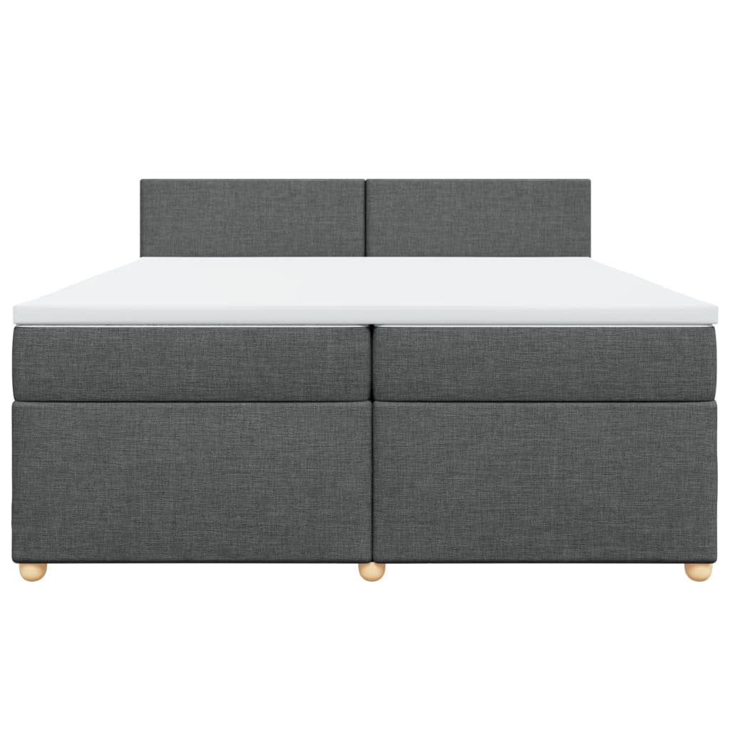 vidaXL Boxspring met matras stof donkergrijs 200x200 cm grijs, foto 4