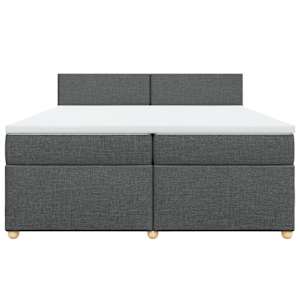 Box spring postel s matrací tmavě šedá 200x200 cm textil - obrázek 4
