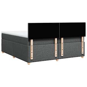 Box spring postel s matrací tmavě šedá 200x200 cm textil - obrázek 6