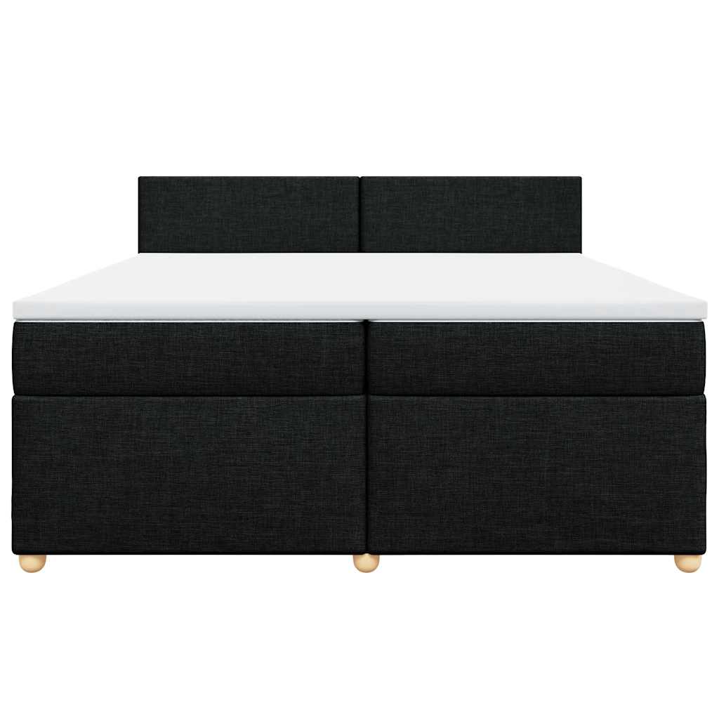 vidaXL Boxspring met matras stof zwart 200x200 cm, foto 4