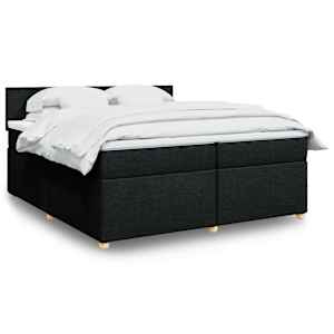 Box spring postel s matrací černá 200x200 cm textil - obrázek 1