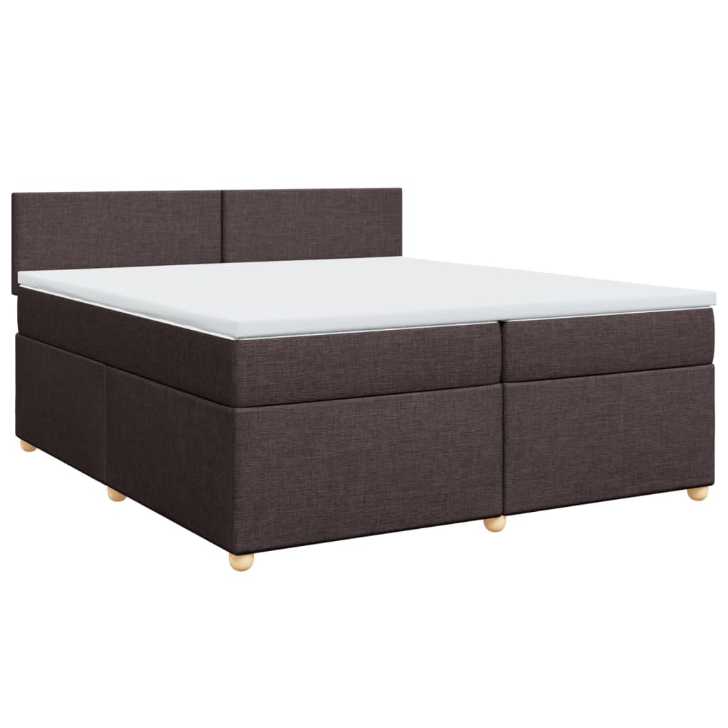 vidaXL Boxspring met matras stof donkerbruin 200x200 cm bruin, foto 3