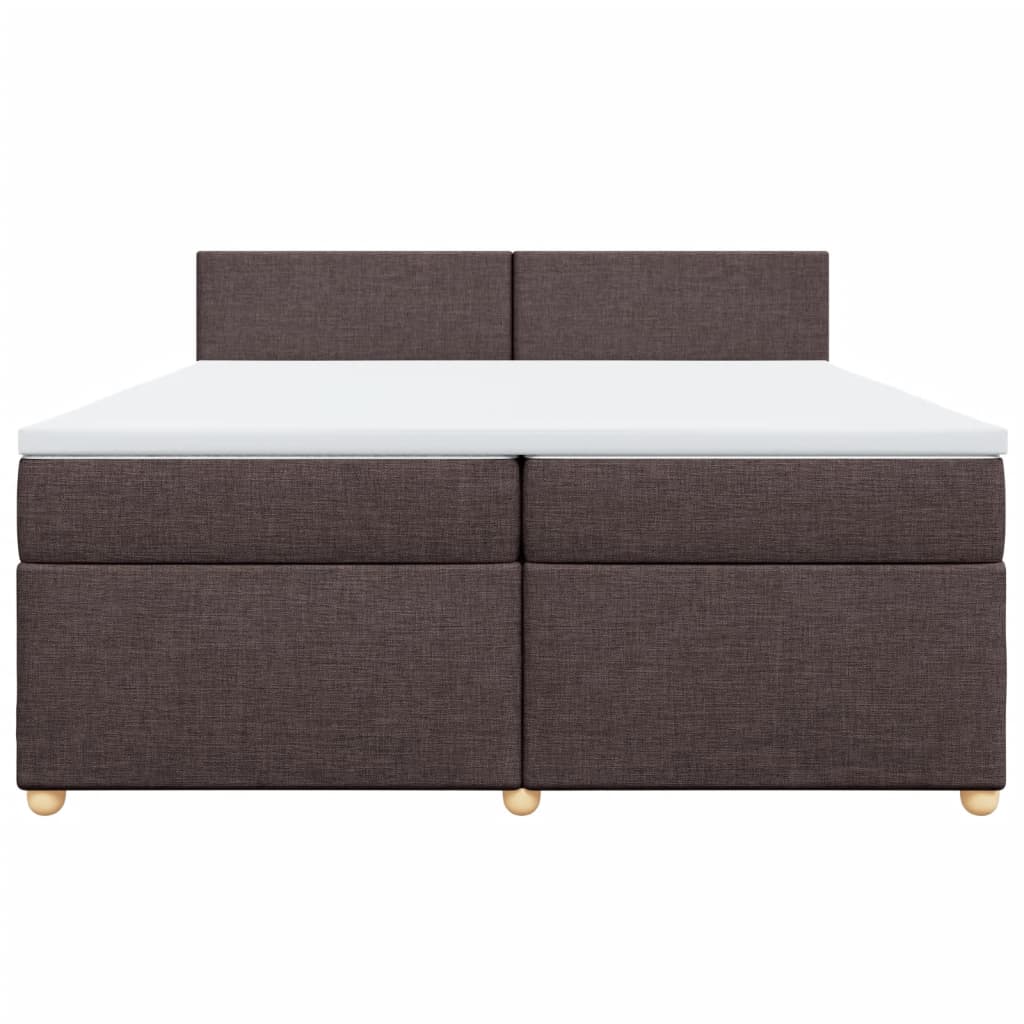 vidaXL Boxspring met matras stof donkerbruin 200x200 cm bruin, foto 4