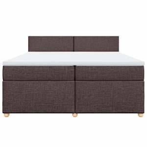 Box spring postel s matrací tmavě hnědá 200x200 cm textil - obrázek 4