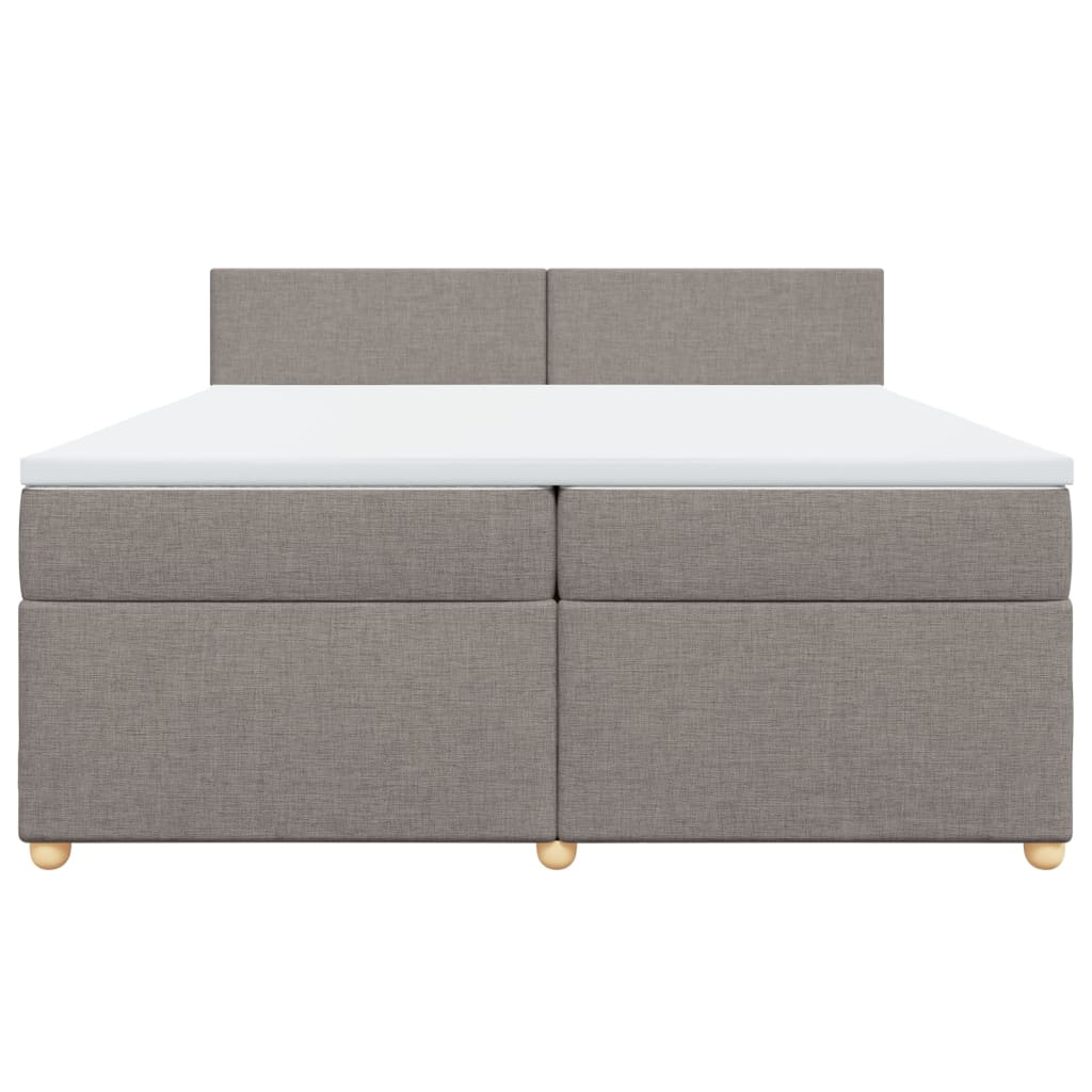 vidaXL Boxspring met matras stof taupe 200x200 cm, foto 4